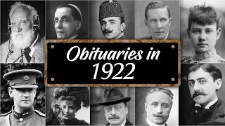 Obituary: Famous Faces WE LOST in 1922