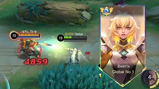 I’M BACK!! I GOT BANNED USING THIS BEATRIX 1HIT BUILD💀🔥(must try) -MLBB