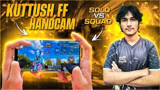 SOLO VS SQUAD RANK GAMEPLAY WITH HANDCAM ft. JB KUTTUSH|| i phone 13