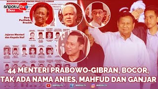 🔴BEREDAR 44 Menteri Prabowo-Girban, Nama Anies, Mahfud dan Ganjar Tidak Ada. Nasib AHY?