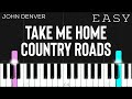 John Denver - Take Me Home, Country Roads | EASY Piano Tutorial