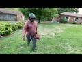 Mowing with 48 inch toro and echo weed eater and husqvarna blower 125b