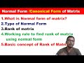 #32 reducible to Normal form of  matrices in Hindi | reducible to canonical form of matrices