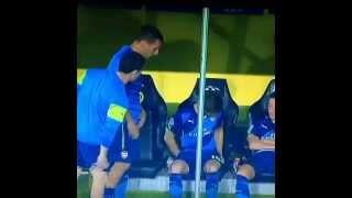 LOL! Lukas Podolski can't find his shin guard against Dortmund