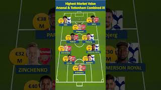 Arsenal Spurs Combined XI Highest Value