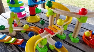 Marble Run Race ASMR ☆ 5 Slope Course & HABA Wooden Big Rolling Ball
