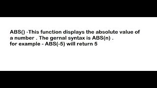 ABS function in Qbasic