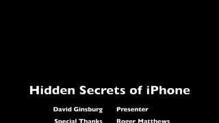 Hidden Secrets of the iPhone Webinar
