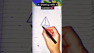 A drawing with 4 number #shorts #easydrawing