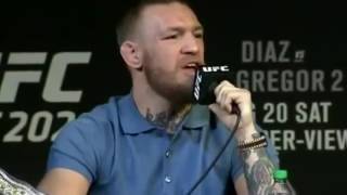 Nate Diaz leaves press conference Conor Mcgregor goes crazy and throws bottles.