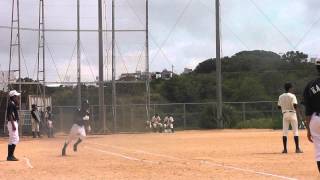 東風平中学校野球部　2015年５月１７日 たいしレフトオーバー15