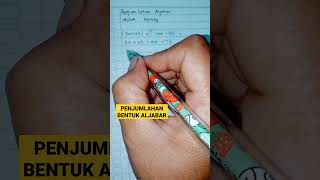 PENJUMLAHAN BENTUK ALJABAR DALAM KURUNG #aljabar #matematikasmp #matematika #shortsvideo #nisaakhya