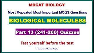Biological Molecules MCQS Part-13 #mdcatbiology #mdcat2024 #biologicalmolecules #etea2024 #nums2024
