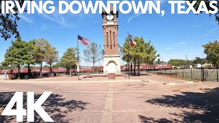 [4K] Downtown Irving, Texas - Heritage District / Main St / Heritage clock tower #Irving #Texas #DFW