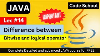 Bitwise v/s Logical operators in Java | Java full course in hindi | Java Tutorial #14