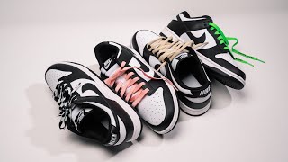 Personalized Nike Panda Dunks With Rope Lace Supply Shoe Laces