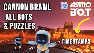 Astro Bot PS5 - Cannon Brawl 100% - All Bots \u0026 Puzzles (with timestamps)