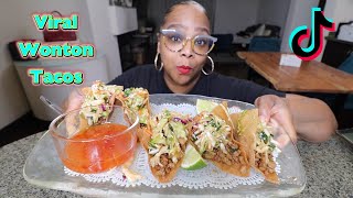 STOP Spreading LIES online! TIKTOK Viral Wonton Tacos (Recipe + Mukbang)