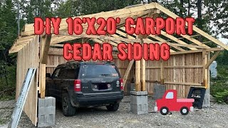 DIY 16x20 Carport Cedar Siding