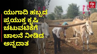 Farmers started agricultural activity on Ugadi Day | Ugadi Festival 2021 | ETV Bharat Karnataka