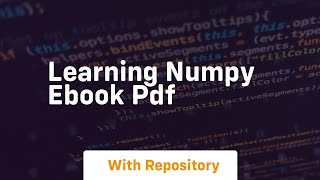 learning numpy ebook pdf