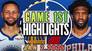 Golden State Warriors VS Philadelphia 76ers  Game 1ST Highlights Jan 02,2025 NBA Season 2025-26