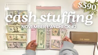 CASH ENVELOPE STUFFING | NOVEMBER 2024 PAYCHECK #2 | Budget With Me | MONETS MONEY