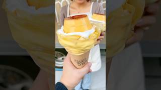 固めプリンが丸ごと！大きめクレープ登場