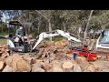 log splitter on 1.7t excavator sawquip splitex