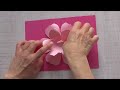美しいバラの花が飛び出すカードの作り方（音声解説あり）How to make a beautiful rose flower pop-up card