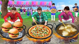Teen Bawarchi Ka Cooking Challenge Burger Pizza Samosa Street Food Hindi Kahaniy