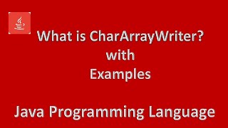 CharArrayWriter || Examples