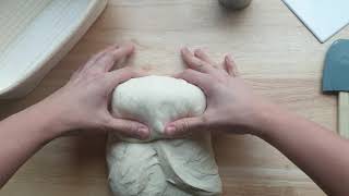 Shaping an oval sourdough loaf