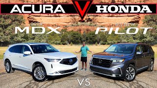 BEST HONDA 3-ROW?? -- 2024 Acura MDX Advance vs. Honda Pilot Elite: Comparison