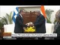 greek pm kyriakos mitsotakis calls on india s vice president jagdeep dhankhar in new delhi