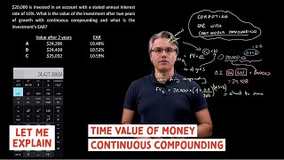 Time Value of Money (TVM) - continuous compounding (for the @CFA Level 1 exam)