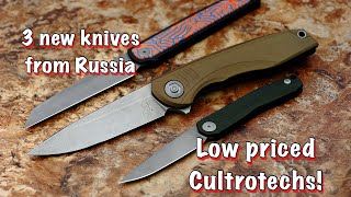 3 new Affordable Cultrotech knives - a flipper and 2 slipjoints