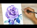 Watercolor painting Pink rose tutorials watercolour