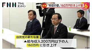 「年収103万円の壁」自民が160万円に引き上げ案　与党と国民民主の税制協議再開　国民民主は所得制限などに反発