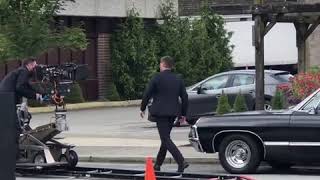 Jensen Ackles on set  along 176A Street in downtown #Cloverdale.