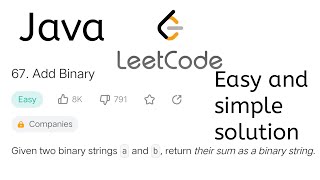 67. Add Binary | #leetcode #dsa #java #leetcodequestions #geeksforgeeks |@GoCoderGo#codinginterview