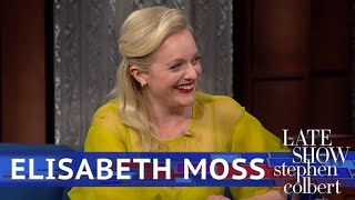A Cry-Off Between Elisabeth Moss And Stephen Colbert