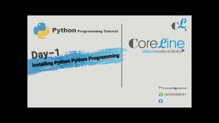 Day–1 Installing Python Python Programming