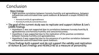 HEXACO-60 Replication Study: Evaluation Among Undergraduate Students