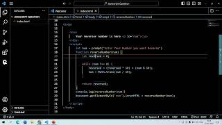 JavaScript Reversed Number Using function. JavaScript Interview question.