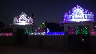 Mustabad || Mahankali- Events __light setting//At temple__#vinni-goud