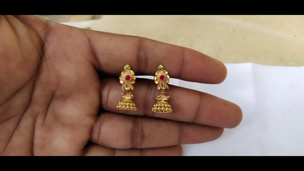 3 Grams Gold Earrings New Design Model From GRT Jewellerys|3grams Grt ...