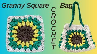 Granny Square Sunflower Crochet Bag 🌻 🛍️