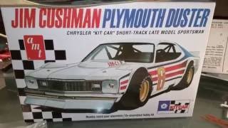 What's in the box?  Jim Cushman amt 75 Plymouth duster late model circle track car mopar