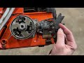 how to replace the chain tensioner screw on a husqvarna chainsaw